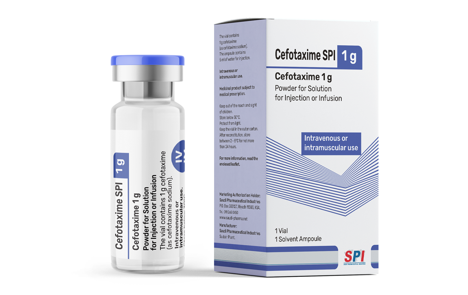 Cefotaxime SPI 1 g Powder for Solution for Injection or Infusion